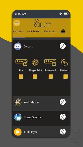 قفل برنامه ها | کیلیت - عکس برنامه موبایلی اندروید