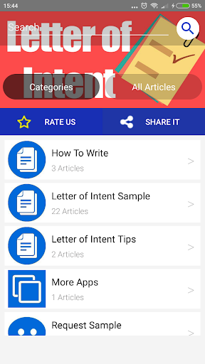 Letter of Intent Sample - Image screenshot of android app