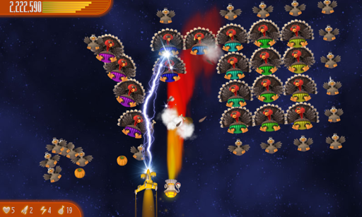 Chicken Invaders 4 Thanksgivin - Gameplay image of android game