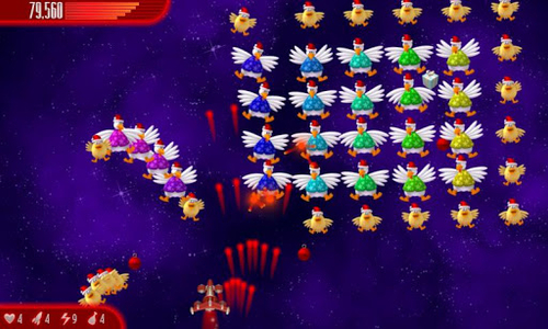Chicken Invaders 4 Xmas - Gameplay image of android game