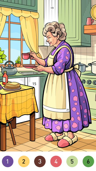 Interior Color by Number Book - Gameplay image of android game