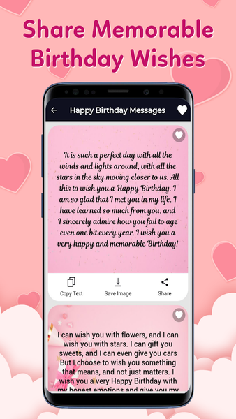 Birthday Wishes, Love Messages - عکس برنامه موبایلی اندروید