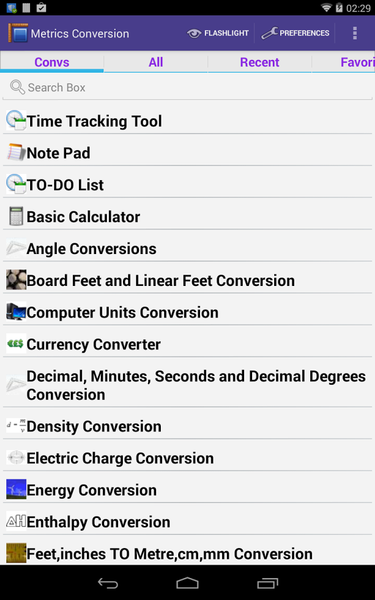 Metrics Conversion - Image screenshot of android app