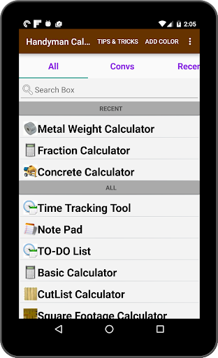 Handyman Calculator - عکس برنامه موبایلی اندروید