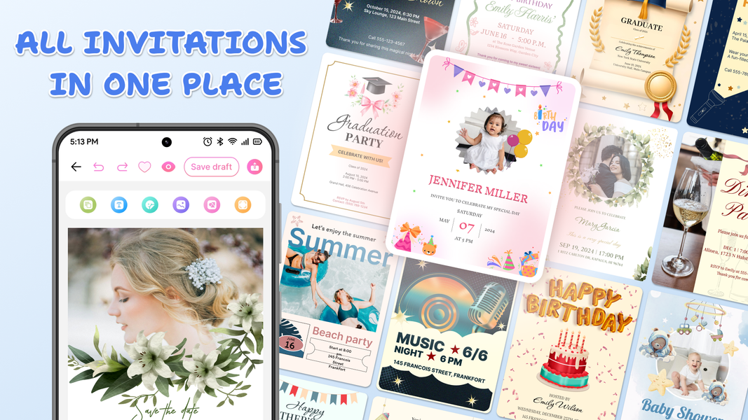 Invitation Maker - Card Maker - عکس برنامه موبایلی اندروید