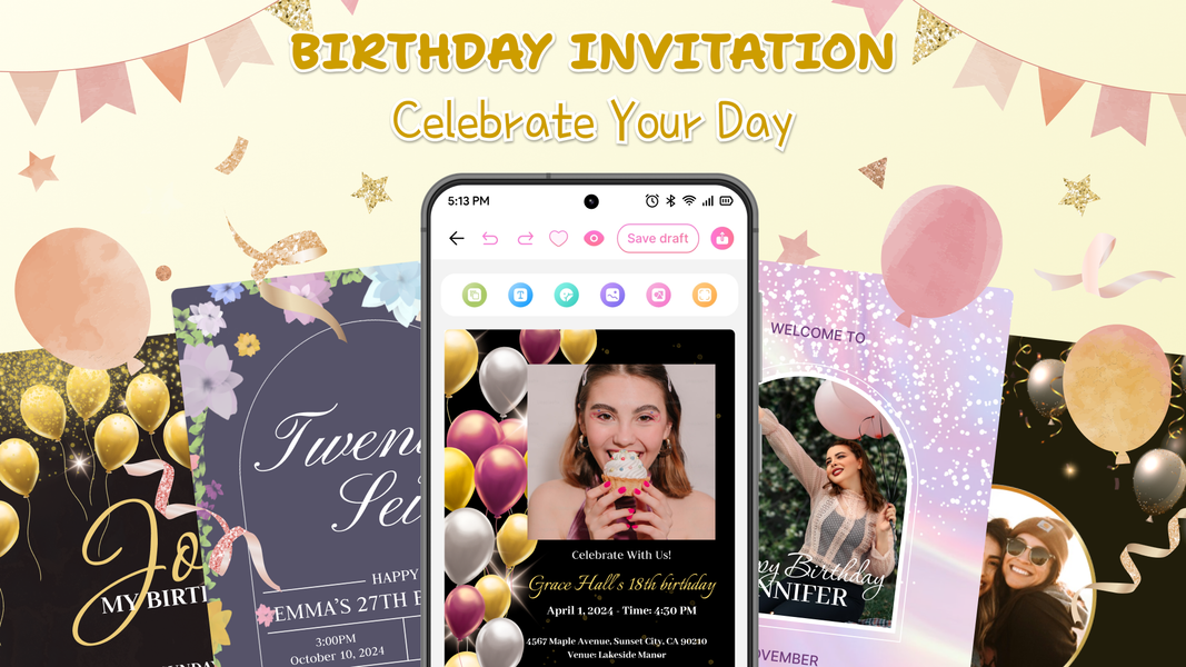 Invitation Maker - Card Maker - عکس برنامه موبایلی اندروید