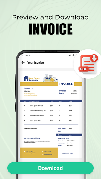 Invoice Maker: Invoice PDF - عکس برنامه موبایلی اندروید