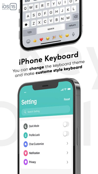 iPhone Keyboard - عکس برنامه موبایلی اندروید