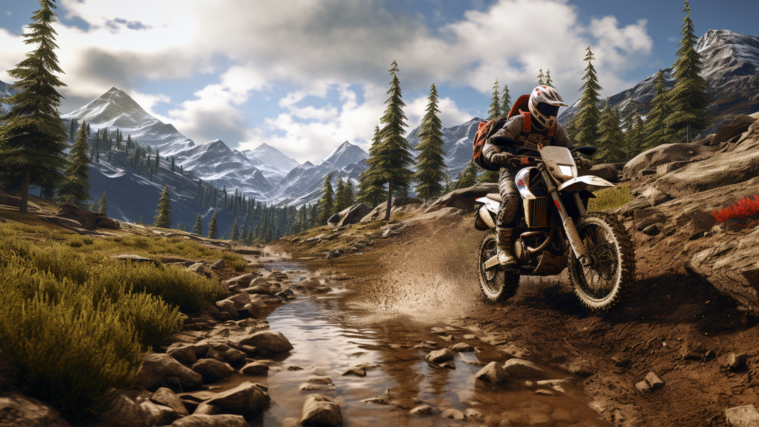 Offroad Bike Simulator Game 3D - Gameplay image of android game