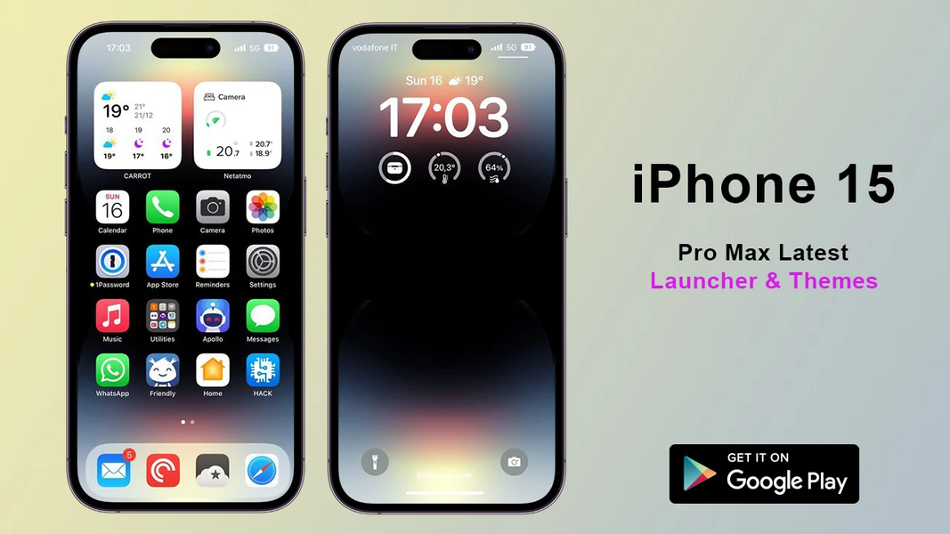 iPhone 15 Pro Max Launcher - عکس برنامه موبایلی اندروید