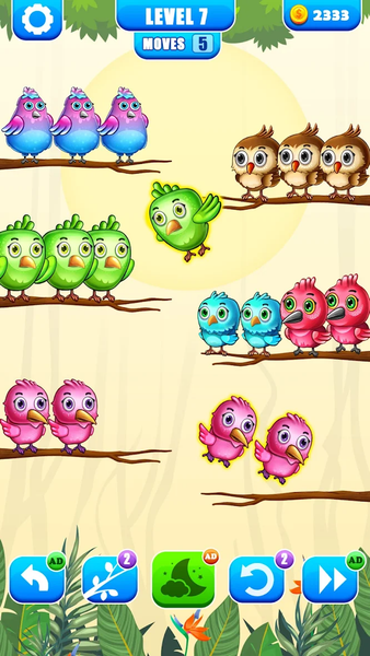 Color Bird Sort - Puzzle Games - Gameplay image of android game