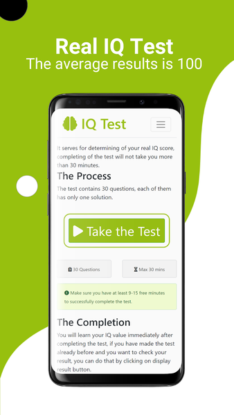 IQ Test - Intelligence Test - عکس برنامه موبایلی اندروید