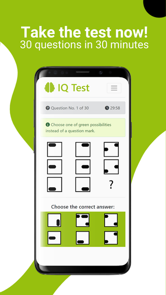 IQ Test - Intelligence Test - عکس برنامه موبایلی اندروید