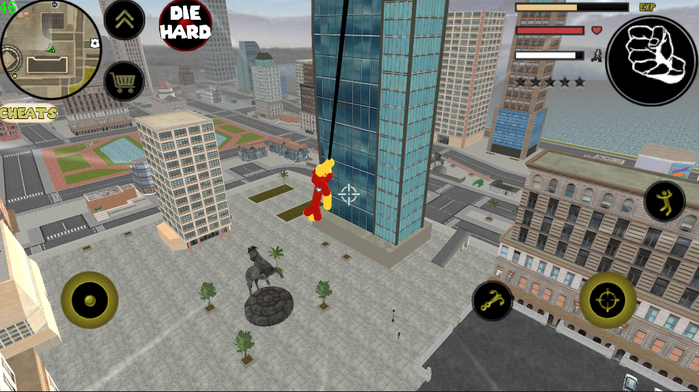 Iron Stickman Rope Hero - Gameplay image of android game