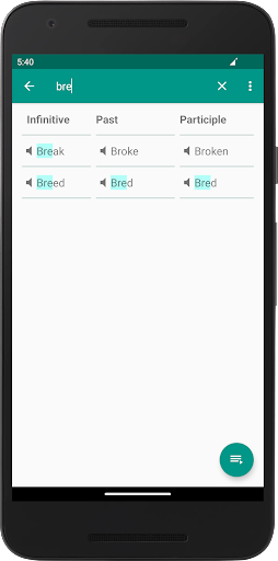 English Irregular Verbs - Image screenshot of android app