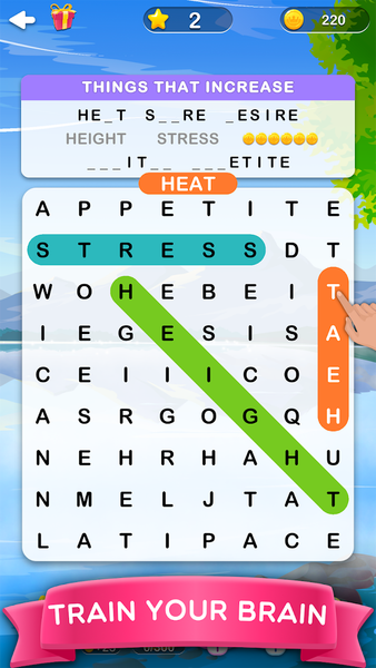 Word Search 2 - Hidden Words - Gameplay image of android game