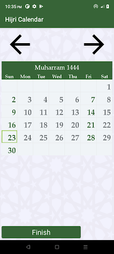 Hijri calendar (Islamic Date) - Image screenshot of android app