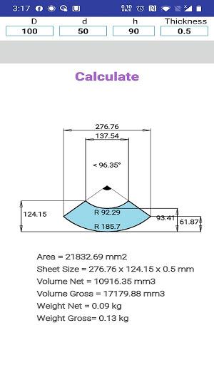 cone calculator - Image screenshot of android app