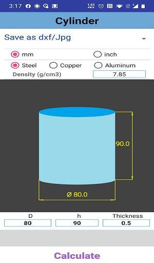 cone calculator - Image screenshot of android app