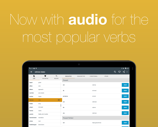 German Verb Conjugator - عکس برنامه موبایلی اندروید