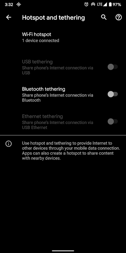 Hotspot and tethering shortcut - Image screenshot of android app