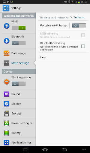Hotspot and tethering shortcut - Image screenshot of android app