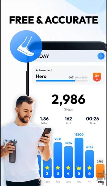 قدم شمار/ کالری شمار 🔥 - عکس برنامه موبایلی اندروید