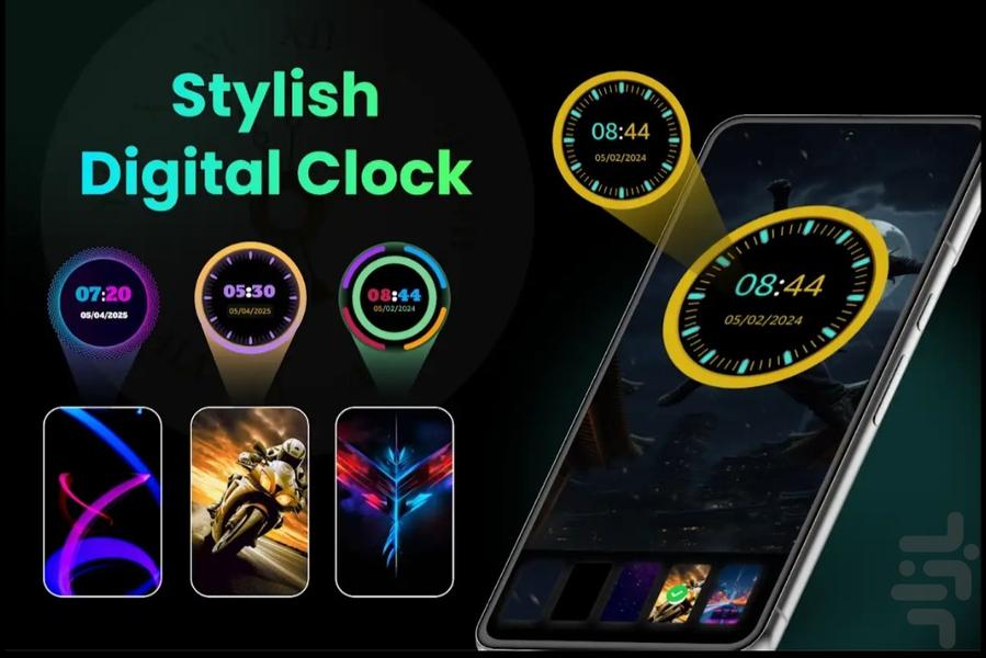 New Digital Clock - عکس برنامه موبایلی اندروید