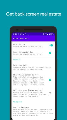 Hide Navigation Bar - Image screenshot of android app