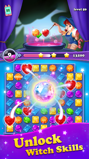 Magical Jewels - Gems Witch - Gameplay image of android game