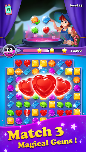 Magical Jewels - Gems Witch - Gameplay image of android game