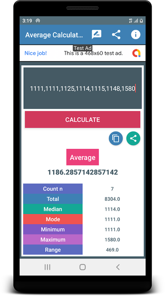 Mean Mode Median Calculator - عکس برنامه موبایلی اندروید