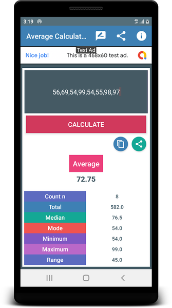 Mean Mode Median Calculator - عکس برنامه موبایلی اندروید