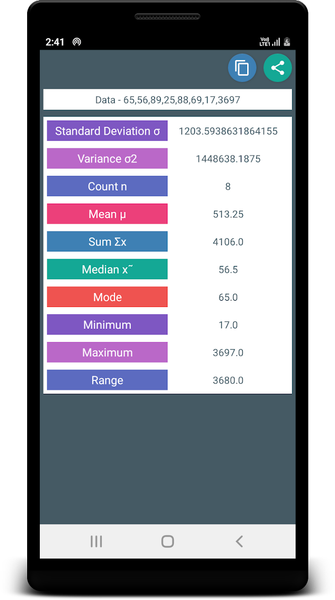 Statistics Calculator - عکس برنامه موبایلی اندروید