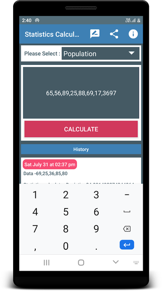 Statistics Calculator - عکس برنامه موبایلی اندروید
