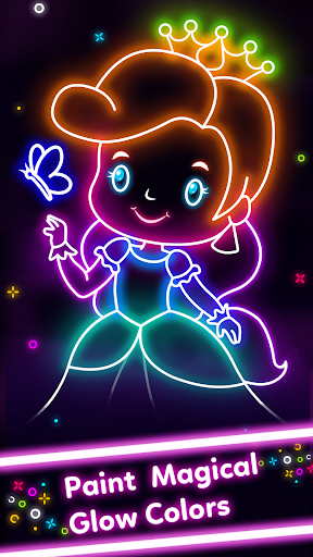 Kids Doodle Glow Coloring Game - عکس بازی موبایلی اندروید