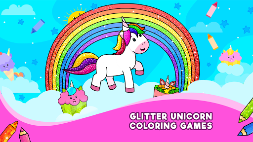 Unicorn Glitter Coloring Book - عکس بازی موبایلی اندروید