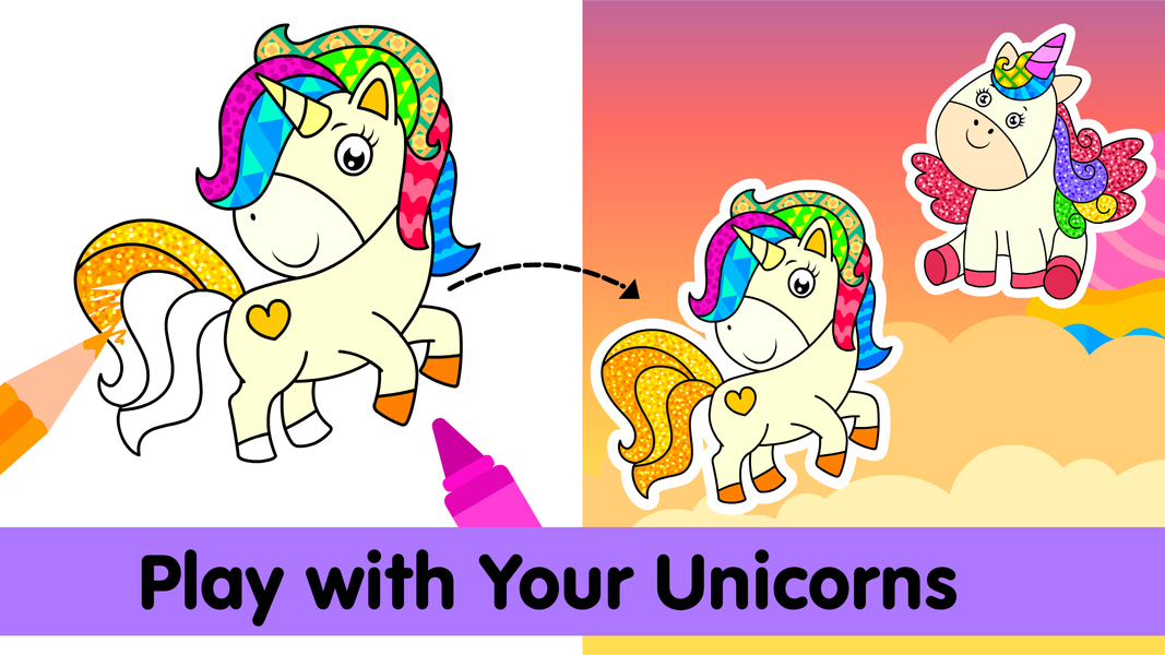 Unicorn Coloring Book & Games - Gameplay image of android game