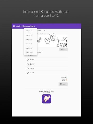 kMath - IKMC Kangaroo Math - Image screenshot of android app