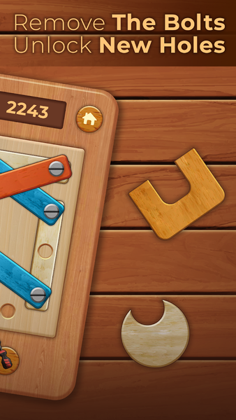 Nuts Bolts Wood Puzzle Games - Gameplay image of android game