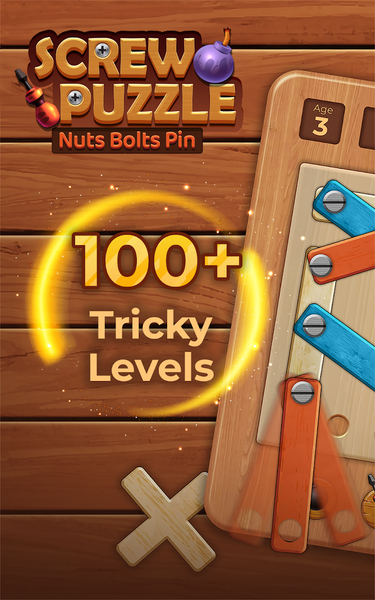 Nuts Bolts Wood Puzzle Games - Gameplay image of android game