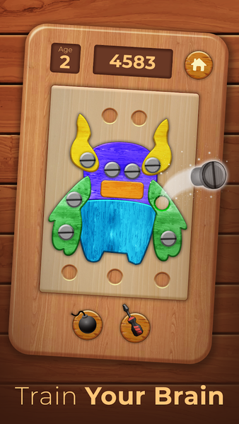 Nuts Bolts Wood Puzzle Games - Gameplay image of android game