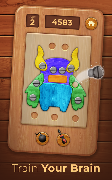 Nuts Bolts Wood Puzzle Games - Gameplay image of android game