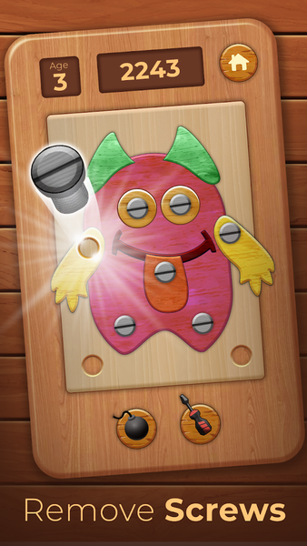 Nuts Bolts Wood Puzzle Games - Gameplay image of android game