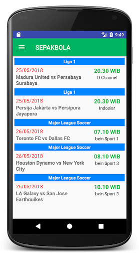 Jadwal Siaran Bola dan TV - Image screenshot of android app