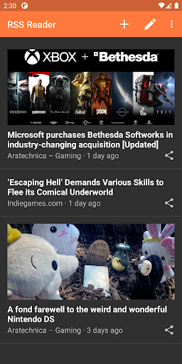 RSS Reader Edge - Image screenshot of android app