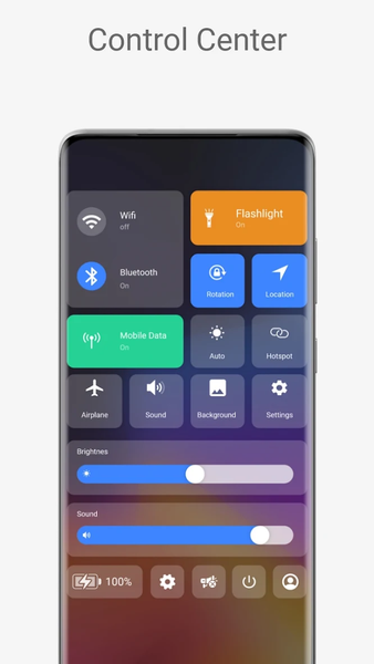Control Center Mac Style - عکس برنامه موبایلی اندروید