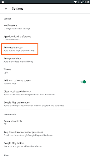 Stop Play Store APP Auto Update - Image screenshot of android app