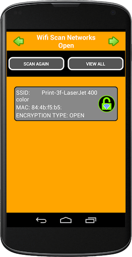WIFI SCAN OPEN NETWORKS - Image screenshot of android app