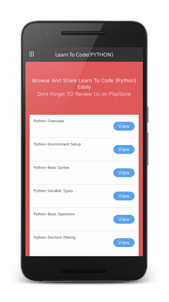 Learn To Code (PYTHON) - Image screenshot of android app